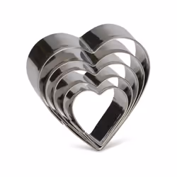 Patisse - lot de 5 decoupoirs coeur inox 18/0