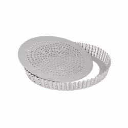 Existe en plusieurs tailles Moule à tarte rond perforé 24 cm - Silver Top - Fond amovible - En acier chromé laminé à froid av ...
