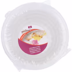Coffret de 5 emporte-pièces avec 4 emporte-pièces ronds dentelés et 1 boîte de rangement. Passe au lave-vaisselle. Diamètre : ...