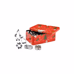Patisse - boite metal rouge 25 decoupoirs decor sapin