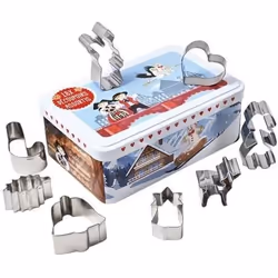Boite de 18 découpoirs - PATISSE - Métal - Décor Alsace - en inox