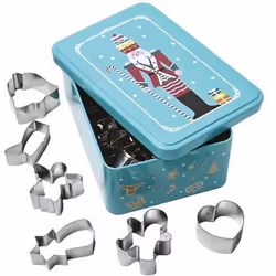 Boite de 18 découpoirs - PATISSE - Métal - Décor Casse Noisette - en inox