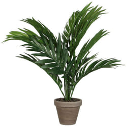 Palmier Jaune Ou Palme D'arec Pvc Avec Pot Gris D11.5cm-h45xd60cm