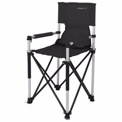 Eurotrail Petit JR, 60 kg, Chaise de camping, 4 pieds, 2,7 kg, Aluminium, Polyester, Noir