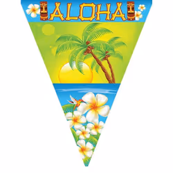Guirlande fanions Aloha 5 m - Multicolore