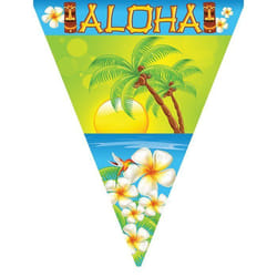 Guirlande fanions Aloha 5 m - Multicolore