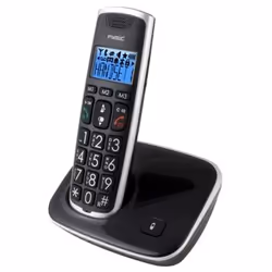Fysic FX-6000, Téléphone DECT, Haut-parleur, 20 entrées, Identification de l'appelant, Noir