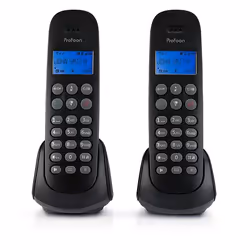 Profoon PDX-320, Téléphone DECT, Combiné sans fil, 50 entrées, Identification de l'appelant, Noir