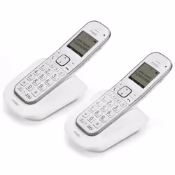 Fysic FX-9000 DUO - Téléphone senior DECT avec grandes touches et 2 combinés blanc