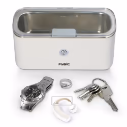 Nettoyeur ultrason compact Fysic FC-18 Blanc-Argent - Puissant et Efficace - Garantie 2 ans