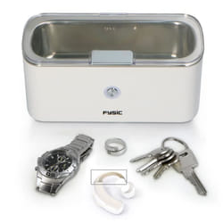 Nettoyeur ultrason compact Fysic FC-18 Blanc-Argent - Puissant et Efficace - Garantie 2 ans
