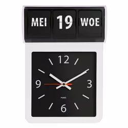 Horloge - FYSIC - FK800 - Grande horloge murale analogique - Heure jour et date - Noir