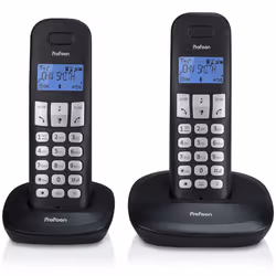 Profoon PDX-1120, Téléphone DECT, 10 entrées, Noir