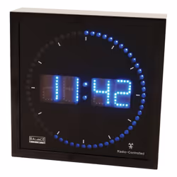 Balance HE-CLOCK-27, Mur, Digital clock, Carré, Noir, Aluminium, Batterie
