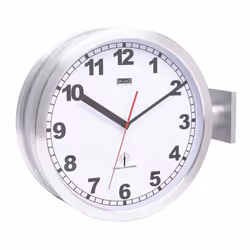 Balance 176447, Mur, Horloge à quartz, Rond, Argent, Blanc, Aluminium, Batterie