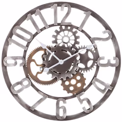 Horloge murale en MDF avec affichage analogique et look rétro avec un diamètre de 60 cm Horloge murale 60 cm MDF Design rétro ...