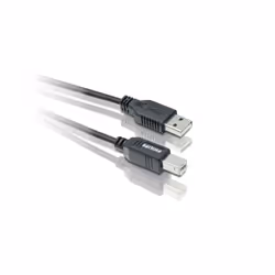 Philips Câble USB 2.0 SWU2002T/10, 2 m, USB A, USB B, USB 2.0, Mâle/Mâle, Gris