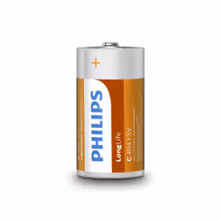 Philips LongLife Batterie R14L2B/10, Batterie à usage unique, Zinc-Carbone, 1,5 V, Vert, Blanc, 26,2 mm, 26,2 mm