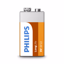 Philips LongLife Batterie 6F22L1B/10, Batterie à usage unique, Zinc-Carbone, 9 V, 26,5 mm, 17,5 mm, 48,5 mm