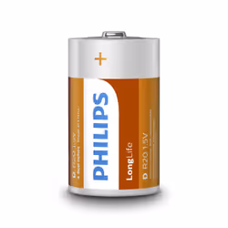 Philips LongLife Batterie R20L2F/10, Batterie à usage unique, D, Zinc-Carbone, 1,5 V, 2 pièce(s), 3 année(s)