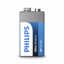 Philips Ultra Alkaline Batterie 6LR61E1B/10, Batterie à usage unique, Alcaline, 9 V, 26,5 mm, 17,5 mm, 48,5 mm