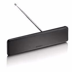 Philips Antenne TV numérique SDV5225/12, Noir, Mono, 38 dBi, FM, UHF, VHF, 1,8 m, 73 mm