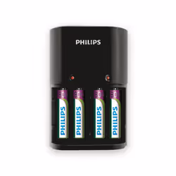 Philips MultiLife Chargeur de piles SCB1450NB/12, Hybrides nickel-métal (NiMH), AA, AAA, Piles fournies