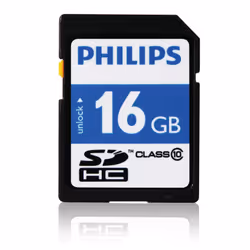 Philips Cartes SD FM16SD45B/10, 16 Go, SDHC, Classe 10, Noir