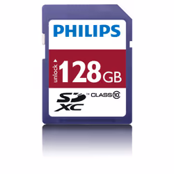 Philips Cartes SD FM12SD55B/10, 128 Go, SDXC, Classe 10