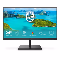 Philips E Line 245E1S/00, 60,5 cm (23.8"), 2560 x 1440 pixels, 2K Ultra HD, LCD, 4 ms, Noir