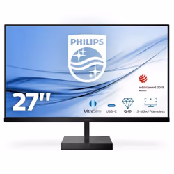 Philips C Line 276C8/00, 68,6 cm (27"), 2560 x 1440 pixels, Quad HD, LCD, 4 ms, Noir