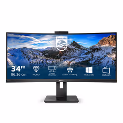 Philips P Line 346P1CRH/00, 86,4 cm (34"), 3440 x 1440 pixels, UltraWide Quad HD, LED, 4 ms, Noir