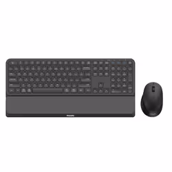 Philips 6000 series SPT6607B/34, Taille réelle (100 %), Sans fil, RF sans fil + Bluetooth, Clavier mécanique, Noir, Souris in ...