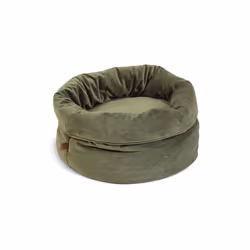 Designed by Lotte Fluco, Panier lit pour animaux de compagnie, Intérieure, Chat, Vert, Rond, Monochromatique