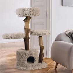 Designed by Lotte 408884, Poteau du griffoir pour chat, Autonome, Gris, Bois, 600 mm, 450 mm
