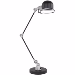 Lampe de bureau vintage noire de la série Davin, idéale pour les espaces de travail et d'étude. L'abat-jour en métal, d'un di ...