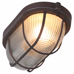 Découvrez la robuste lampe murale et plafonnière marron de la série Lisanne. Cette lampe, inspirée d'une lampe de navire, est ...