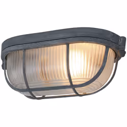 Découvrez la lampe murale et plafonnière grise robuste de la série Lisanne. Inspirée par le style des lampes maritimes, cette ...