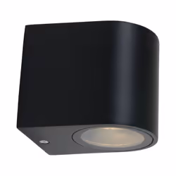 Lampe extérieure compacte de couleur moderne noire. Le boîtier est en aluminium et finition avec une plaque de verre. Le puis ...