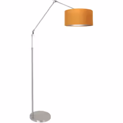Sienna Prestige Chic Lampadaire avec abat-jour noir mat, or | Finition : Acier | Matériel : Métal | Classement IP : IP20 | Ha ...