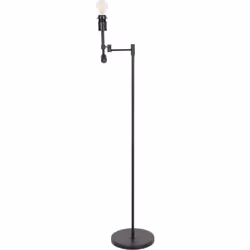 Lampe sur pied noire de la série Stang. La lampe sur pied est fabriquée en métal noir et dotée d'un socle E27 (grand), compat ...