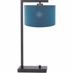 La lampe de table noire de la série Stang de Steinhauer combine un design industriel avec une touche de couleur ludique. Le c ...