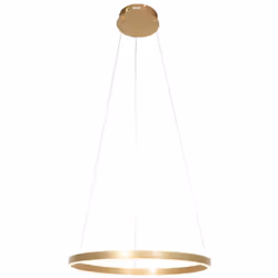 La lampe suspendue Ringlux de Steinhauer est un véritable accroche-regard moderne avec un anneau doré de 60 cm de diamètre. C ...
