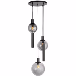 La moderne suspension à 5 lumières de Steinhauer ajoute une touche élégante à tout intérieur. Les trois sphères en verre, de ...