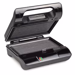 Princess 117001 Gril Compact Flex, Noir, Acier inoxydable, Rectangulaire, Plaque, 230 x 130 mm, 700 W, 220-240 V