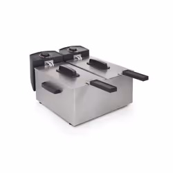 Princess 183123 Friteuse Double Cuves, Friteuse, 6 L, 190 °C, Double, Noir, Acier inoxydable, Rotatif