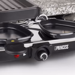 Princess 162710 Raclette - Gril et Pierre à cuire Party 8 ovale