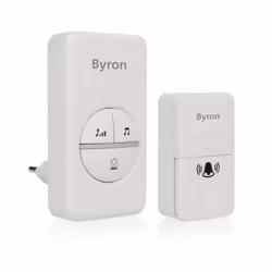 Byron DBY-23442 Kit de carillon sans fil, Blanc, 80 dB, IP44, 10 pièce(s), Plastique, Sans fil