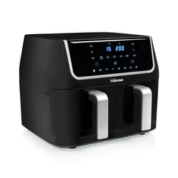 Petra FR-6970 friteuse Double 9 L Autonome 1800 W Friteuse d’air chaud Noir, Argent