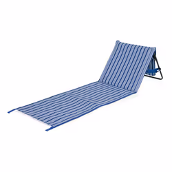 CamPart Travel BE-0421 Chaise longue de plage, Lit individuel, 120 kg, 600 D, Bleu, Blanc, Polyester